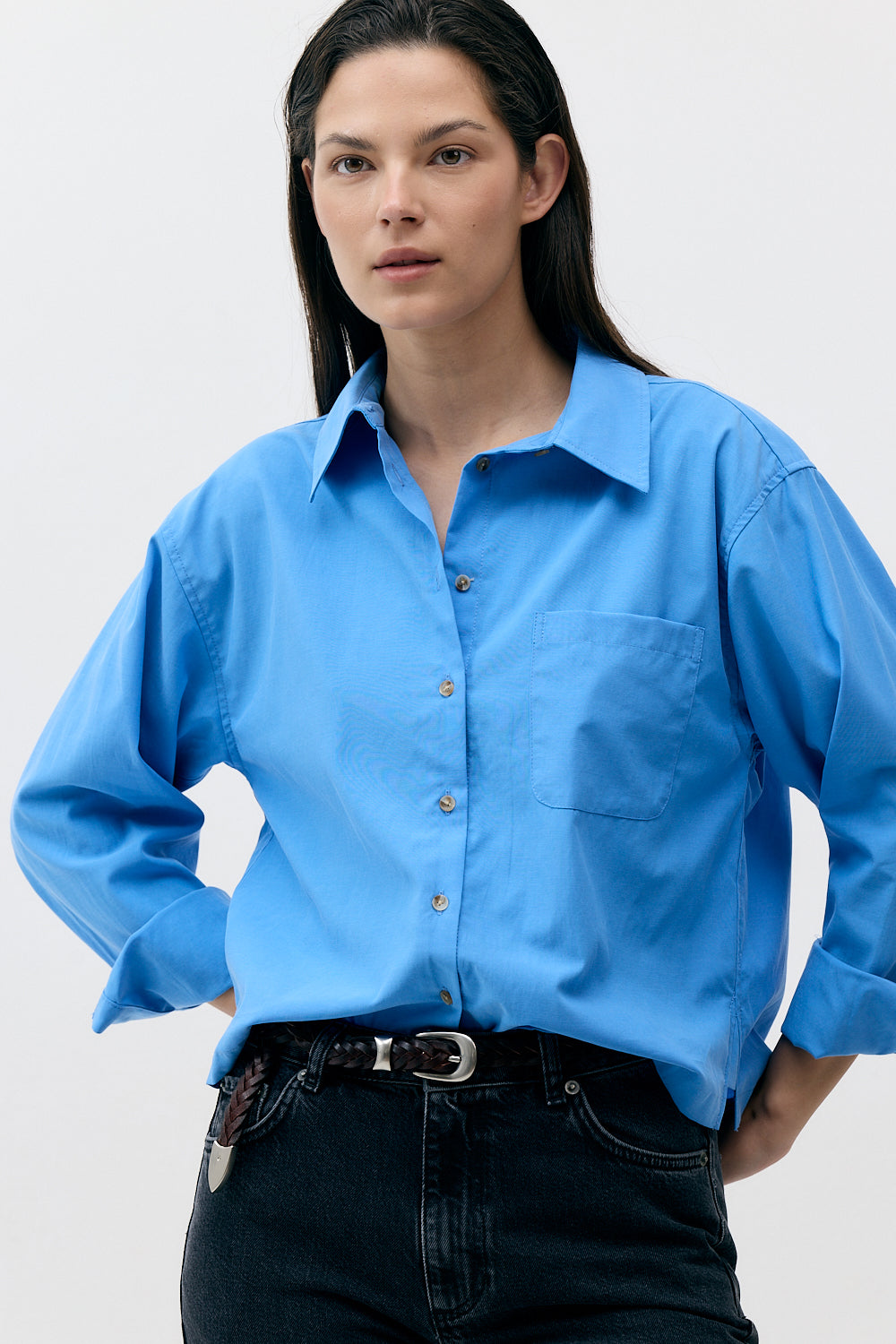 THE CROP BUTTON UP SHIRT