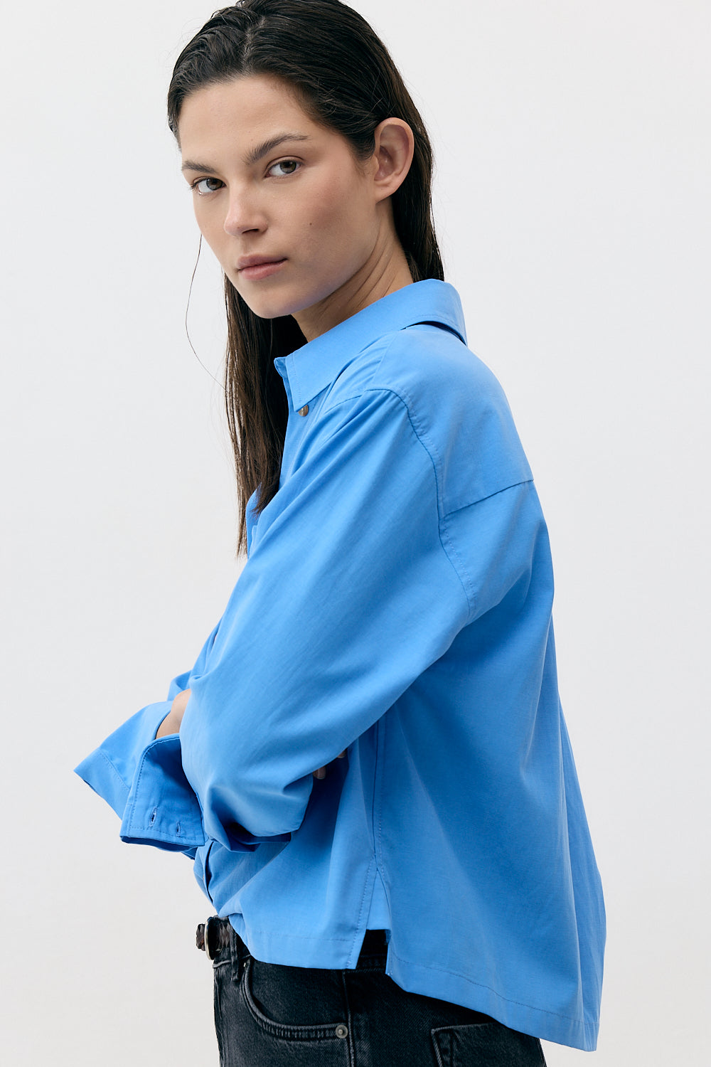 THE CROP BUTTON UP SHIRT