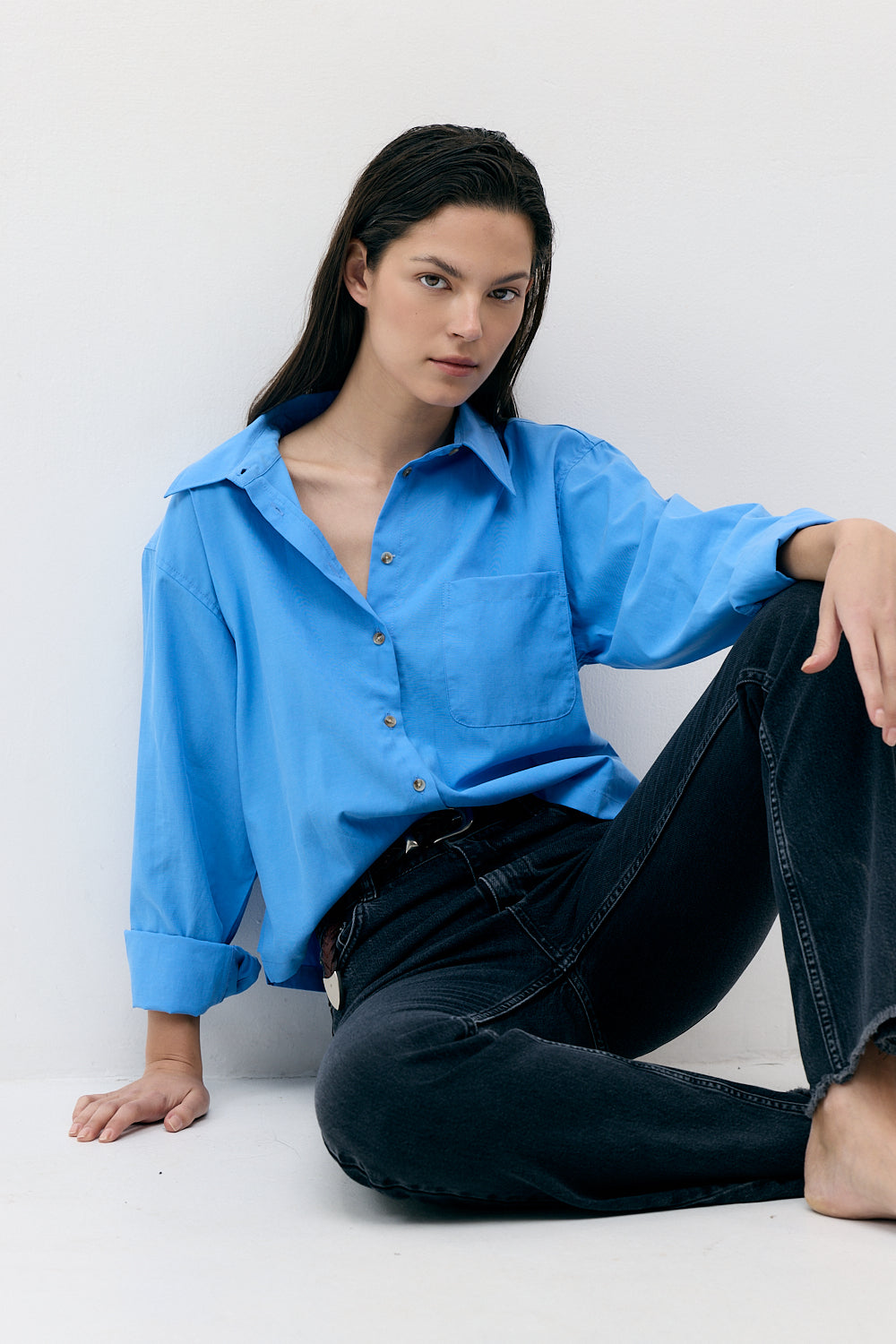 THE CROP BUTTON UP SHIRT