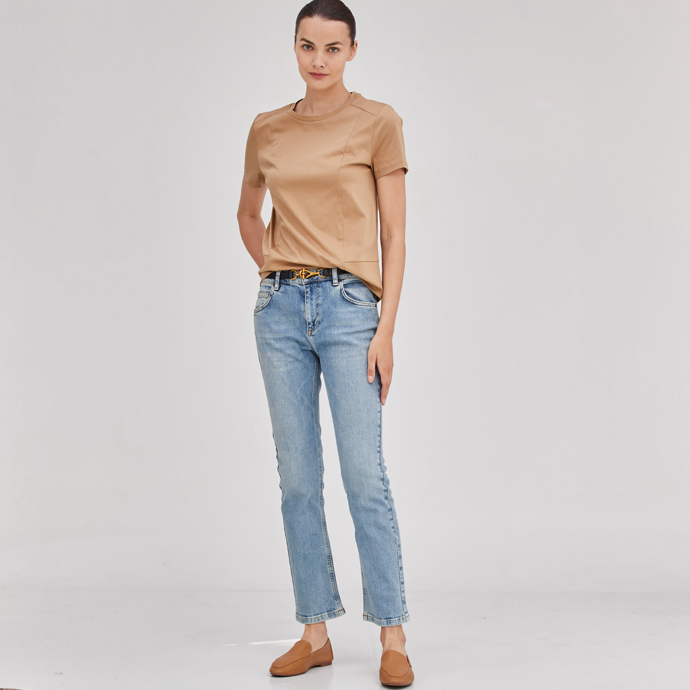 GEOMETRIC CRUE NECK T-S