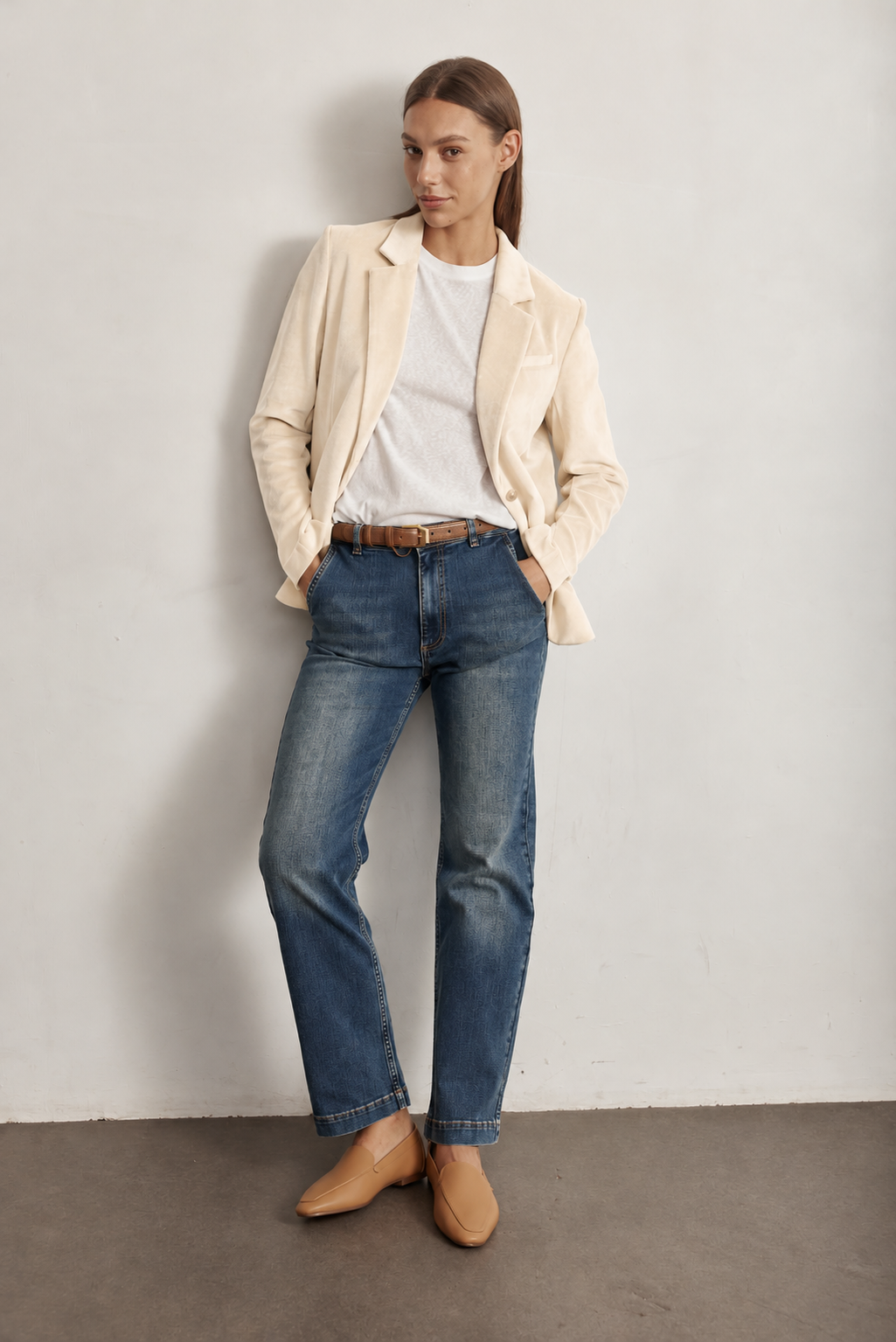 STRETCHY VELVET BLAZER