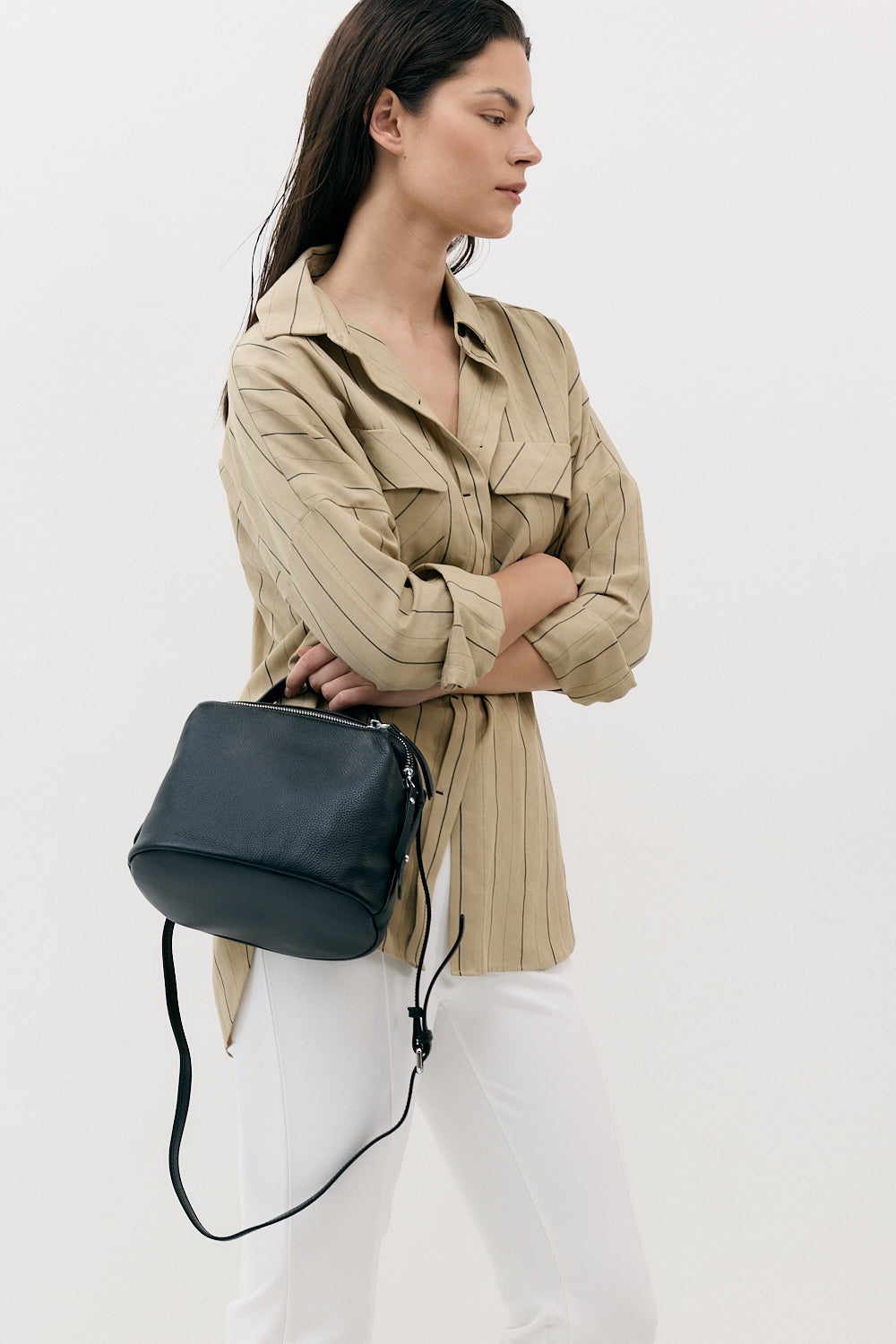 THE LINEN LONG BUTTON UP SHIRT