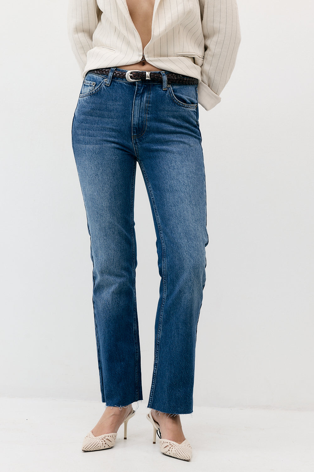 THE CROP HIGH WAIST DENIM