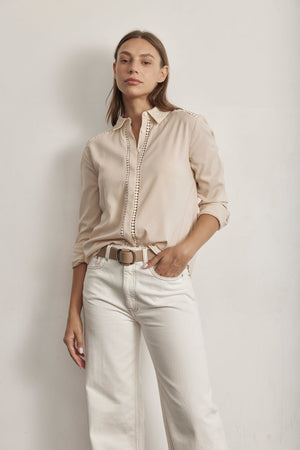 TRIM EMBROIDERY SHIRT