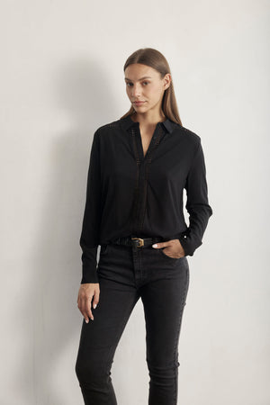 TRIM EMBROIDERY SHIRT
