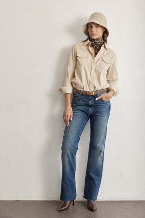 THE CROP HIGH WAIST DENIM
