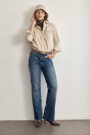 THE CROP HIGH WAIST DENIM