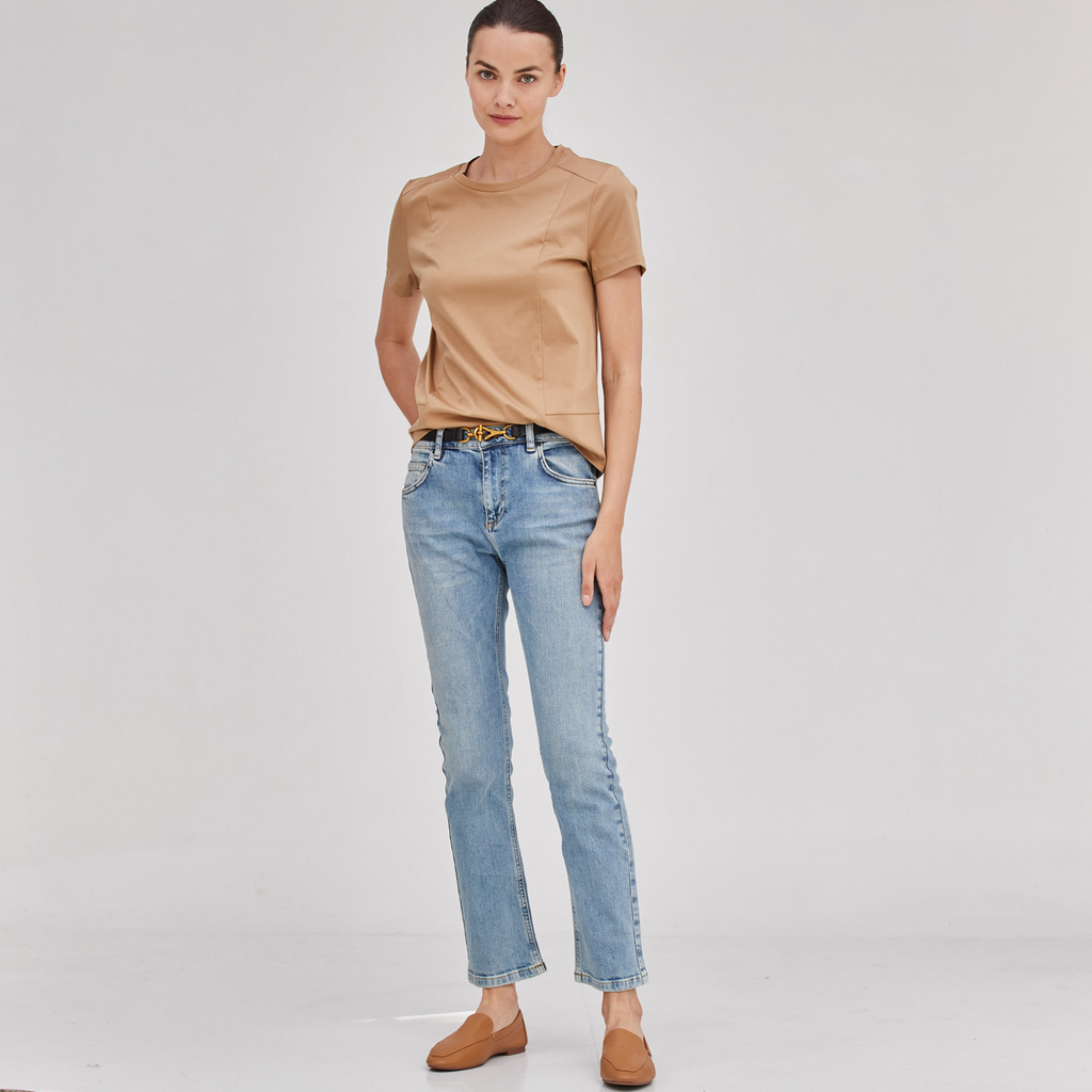 GEOMETRIC CRUE NECK T-S