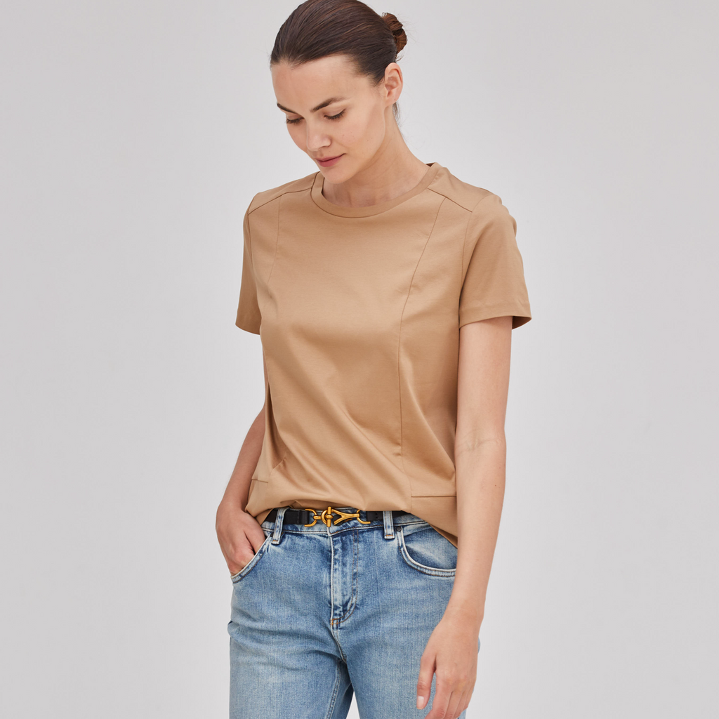 GEOMETRIC CRUE NECK T-S
