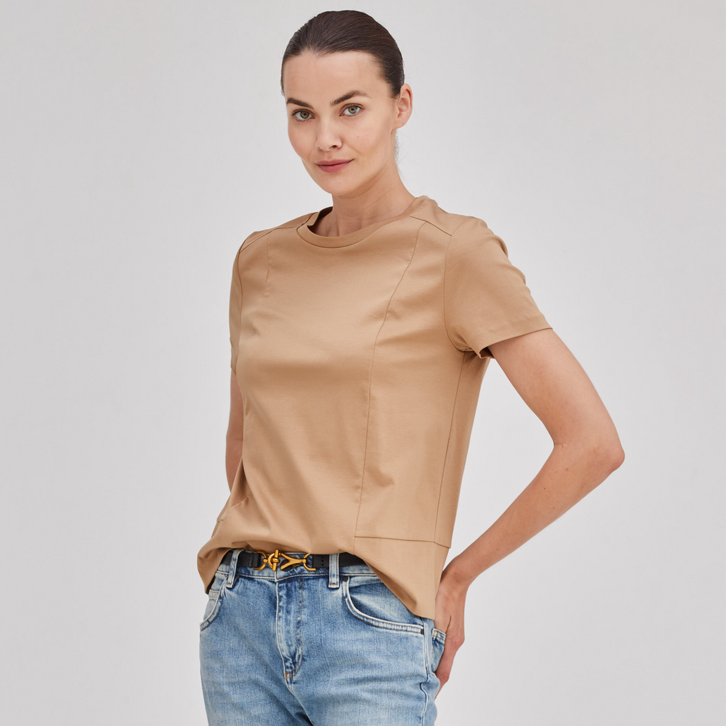 GEOMETRIC CRUE NECK T-S