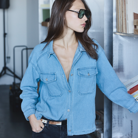 SQAURE DENIM OVERSHIRT