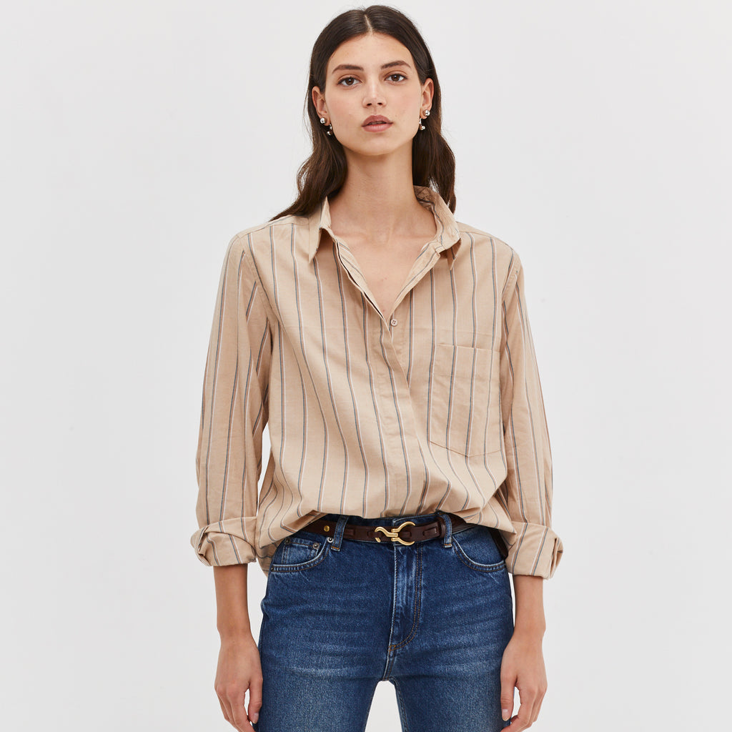PINSTRIPES CAMEL SHIRT