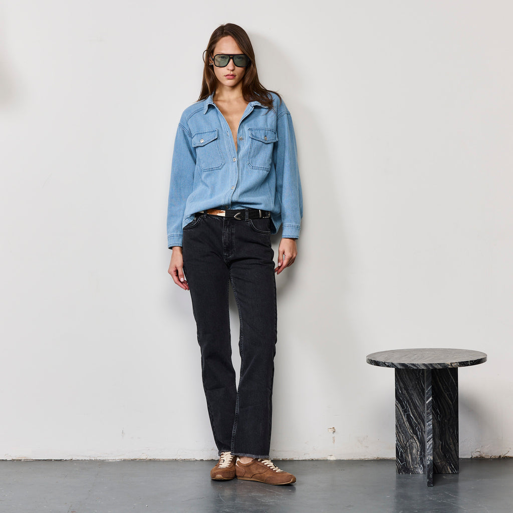 SQAURE DENIM OVERSHIRT