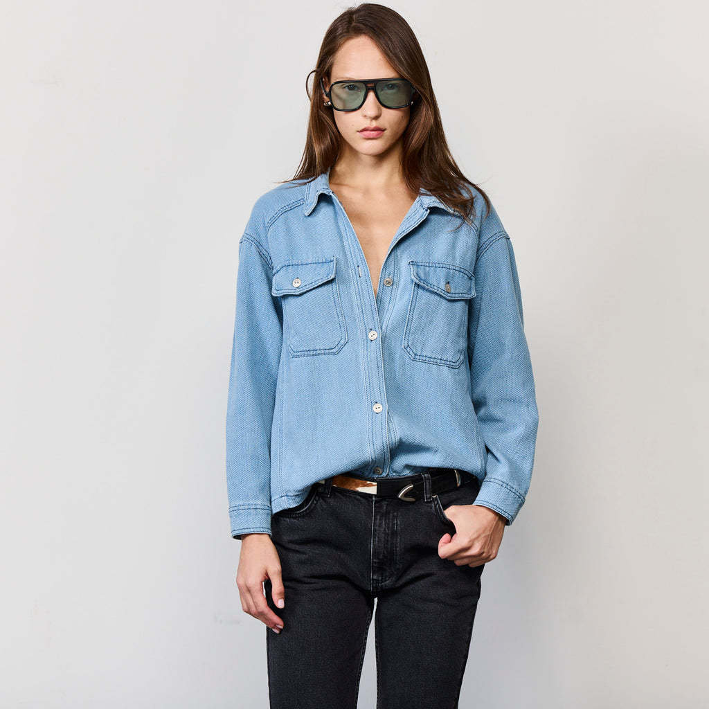 SQAURE DENIM OVERSHIRT