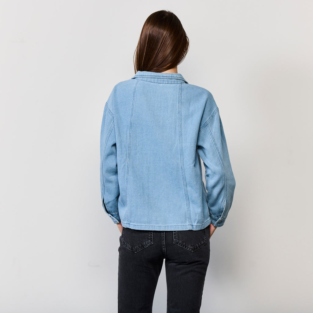 SQAURE DENIM OVERSHIRT