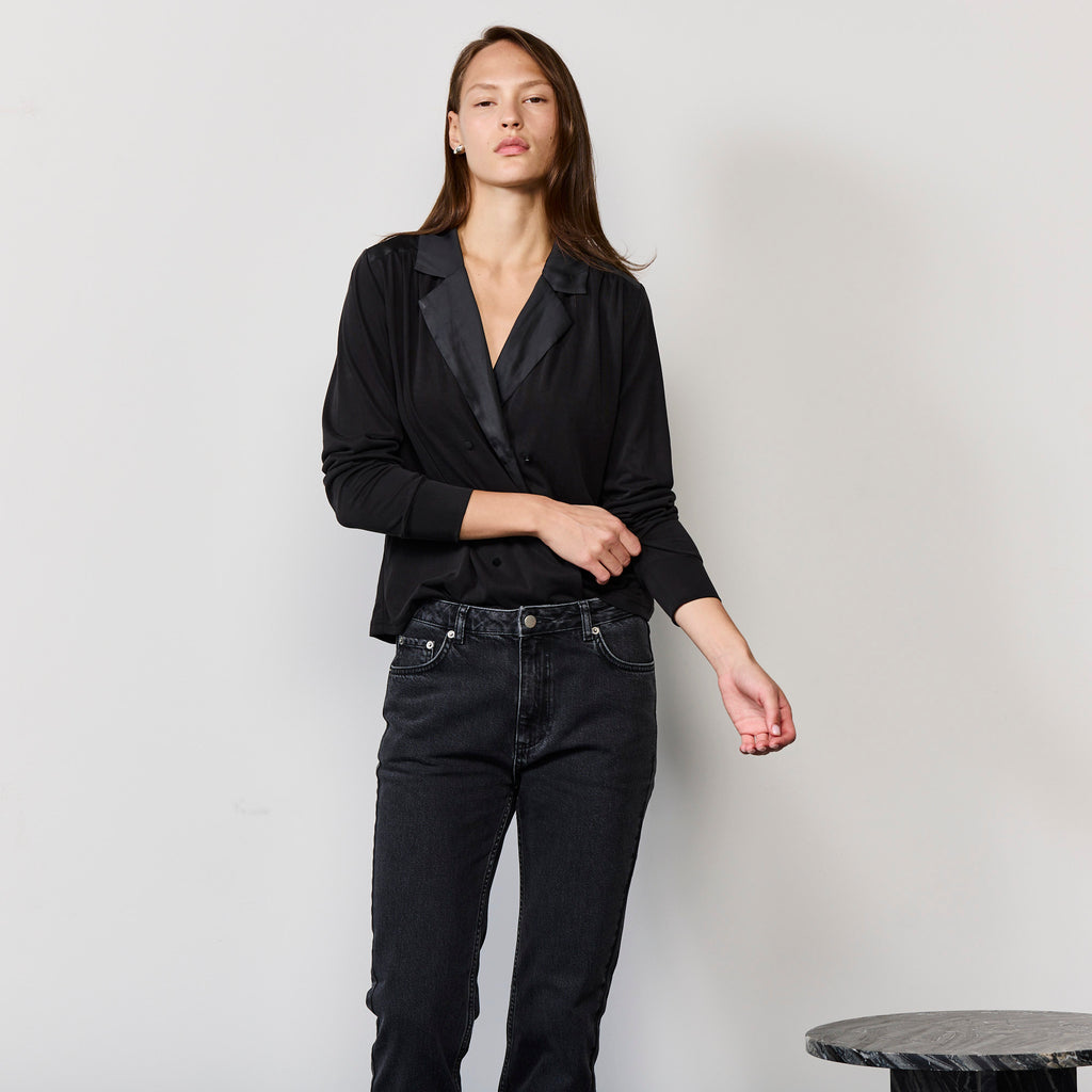 DOUBLE BREASTED JERESY SHIRT