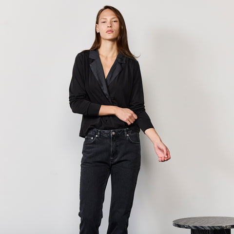 DOUBLE BREASTED JERESY SHIRT