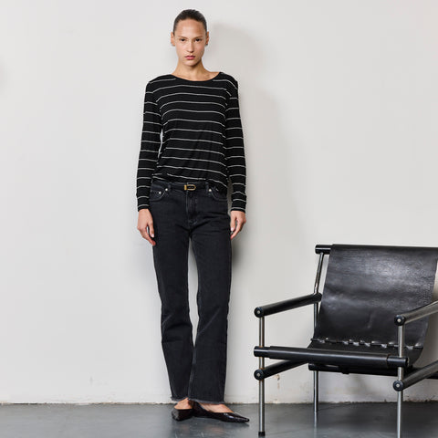 BACK BUTTONS STRIPES TOP