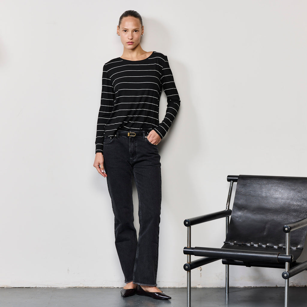 BACK BUTTONS STRIPES TOP