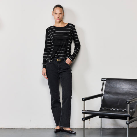 BACK BUTTONS STRIPES TOP