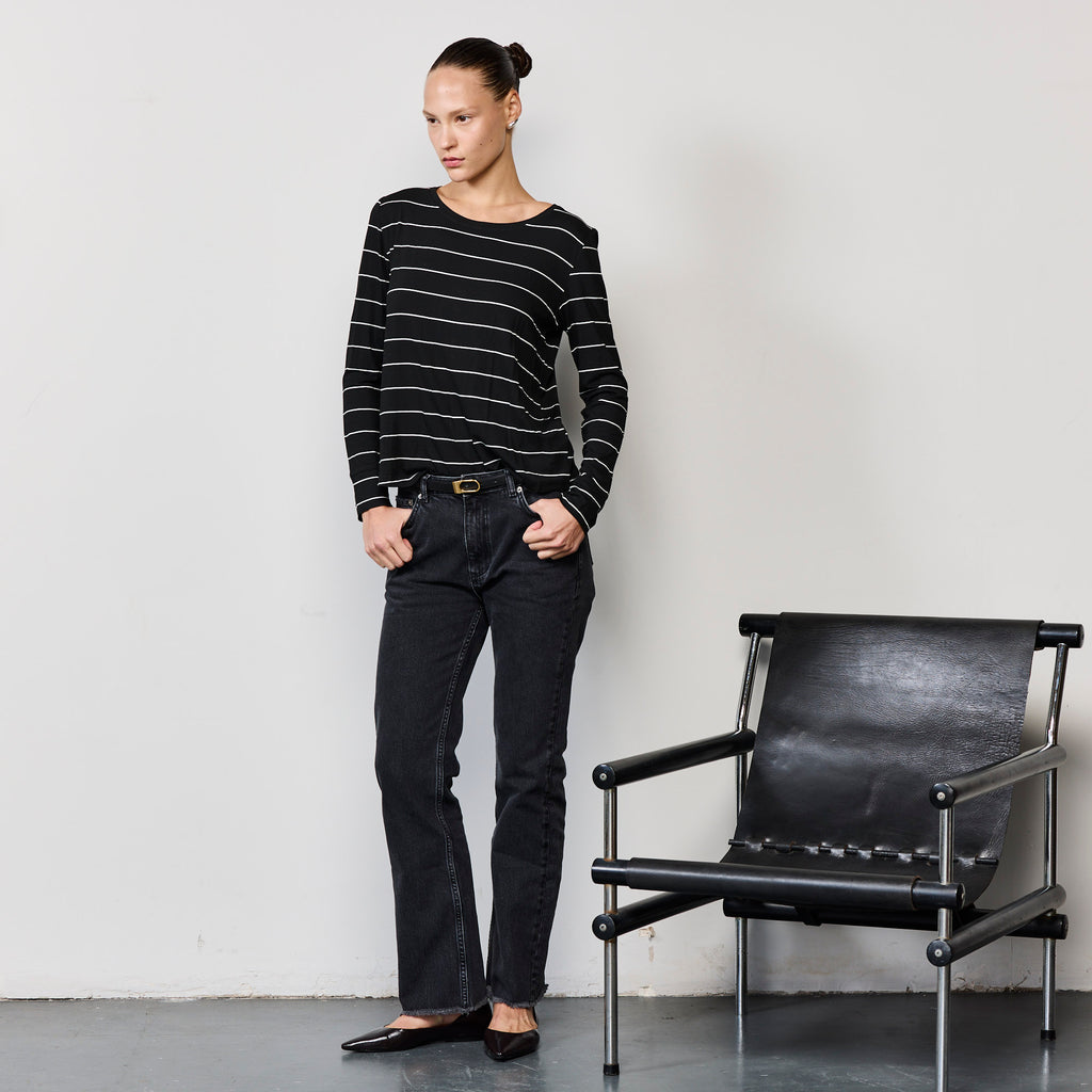 BACK BUTTONS STRIPES TOP