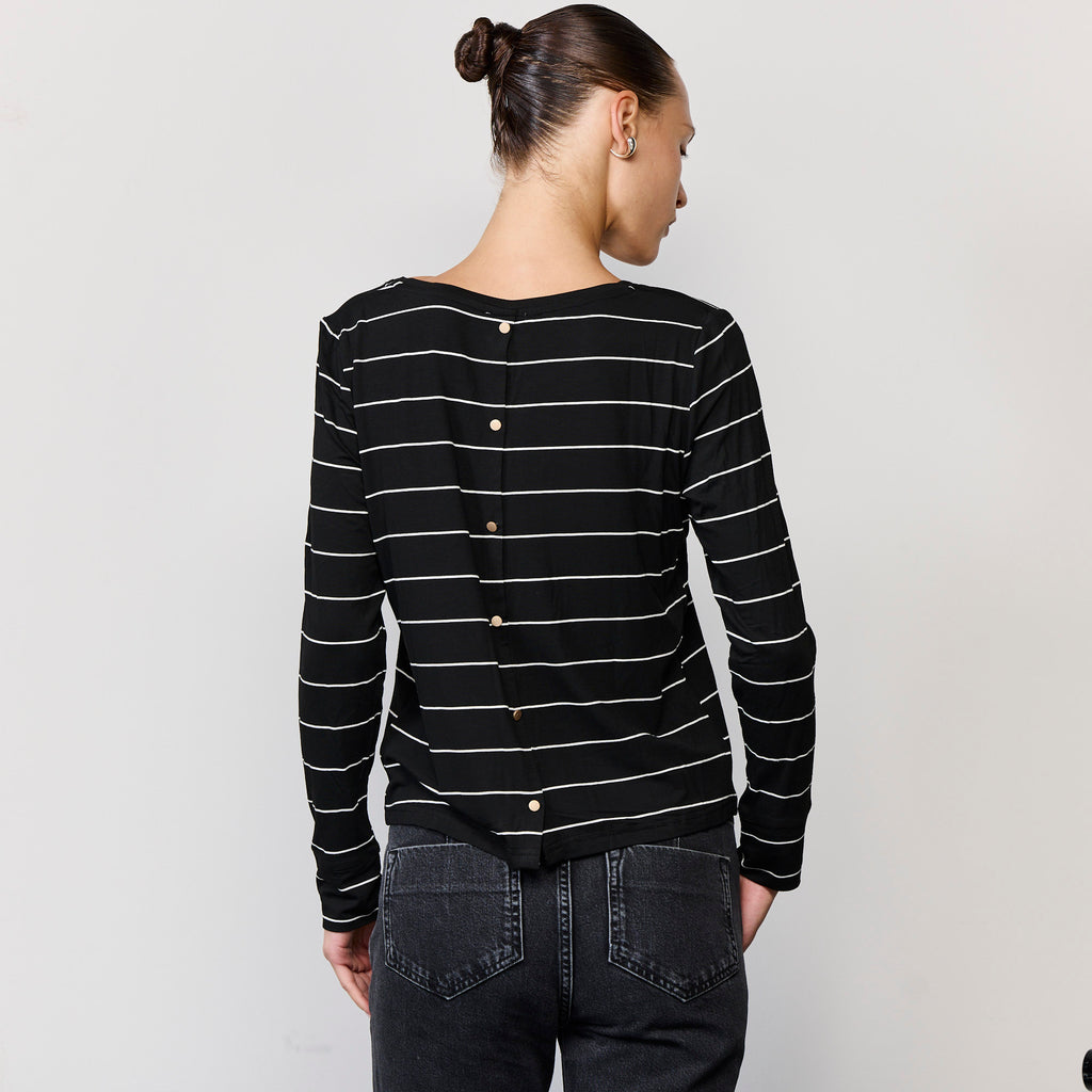 BACK BUTTONS STRIPES TOP