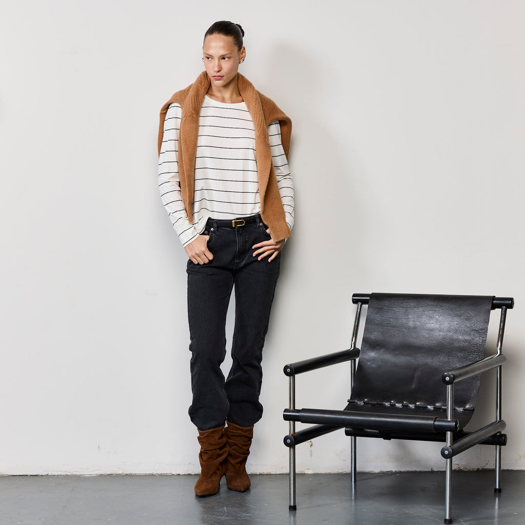 BACK BUTTONS STRIPES TOP