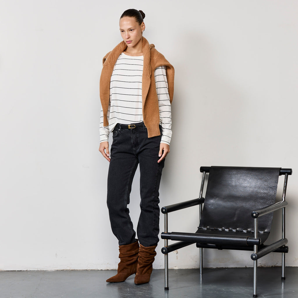 BACK BUTTONS STRIPES TOP