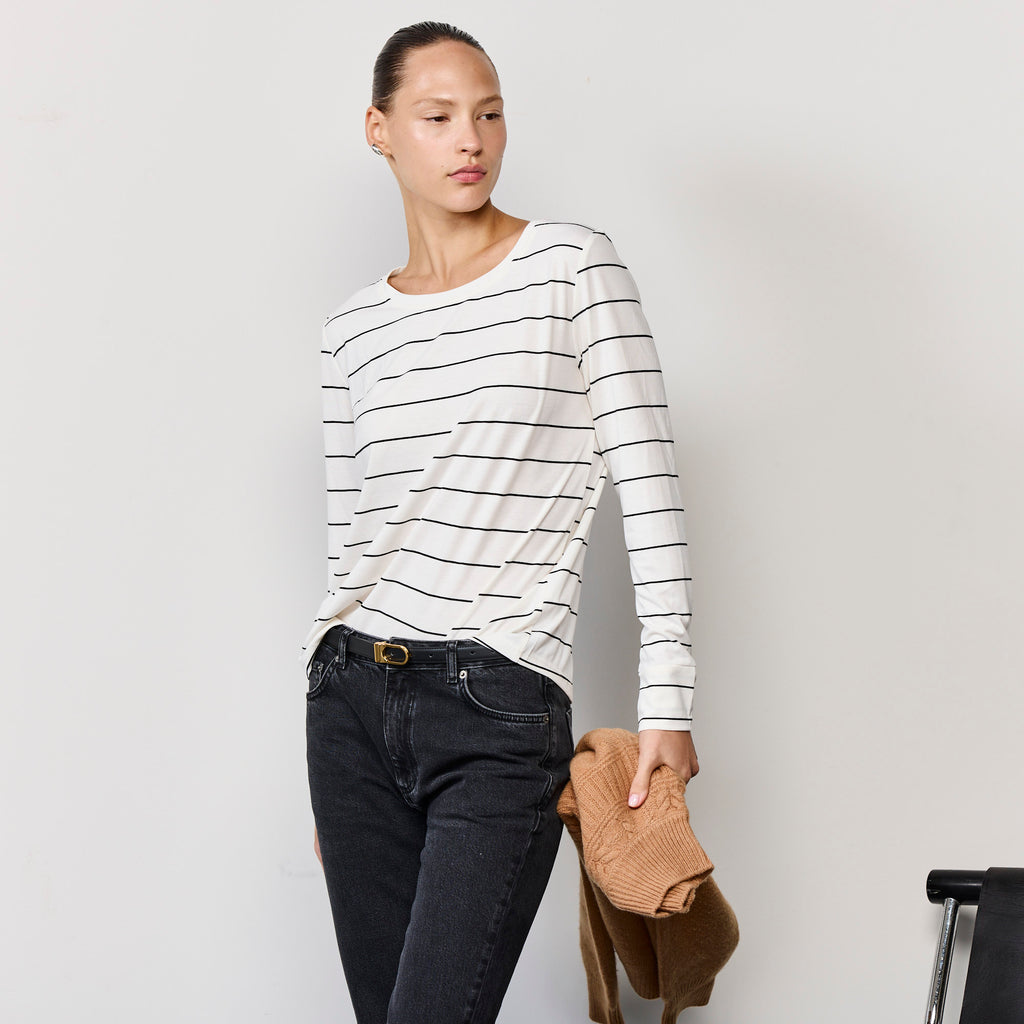 BACK BUTTONS STRIPES TOP